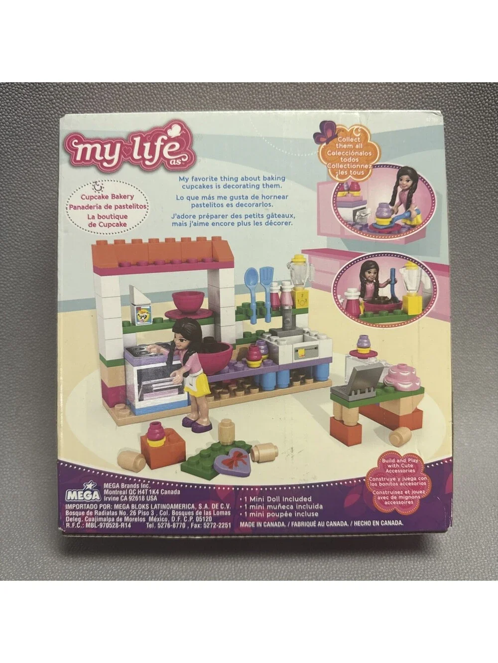 Mega Bloks My Life As Cupcake Bakery Mini Doll Building Block Set 122pc Ages 5+